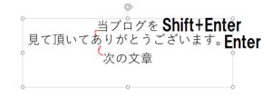 パワーポイントのテキストボックスEnterとShift+Enterの違い